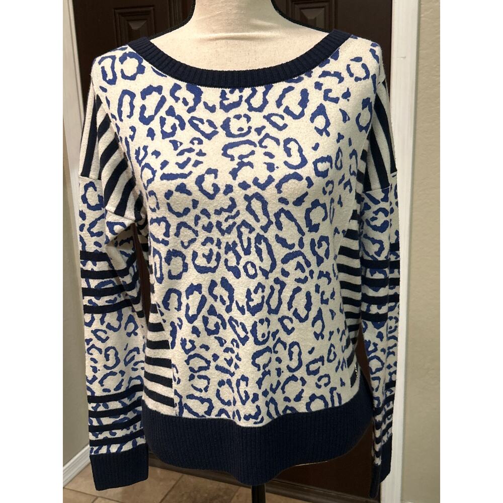 Juicy Couture Leopard Striped Sweater
